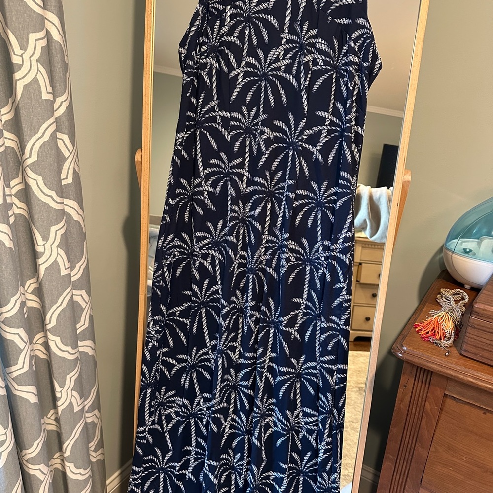 Navy Palm Tree Maxi Dress